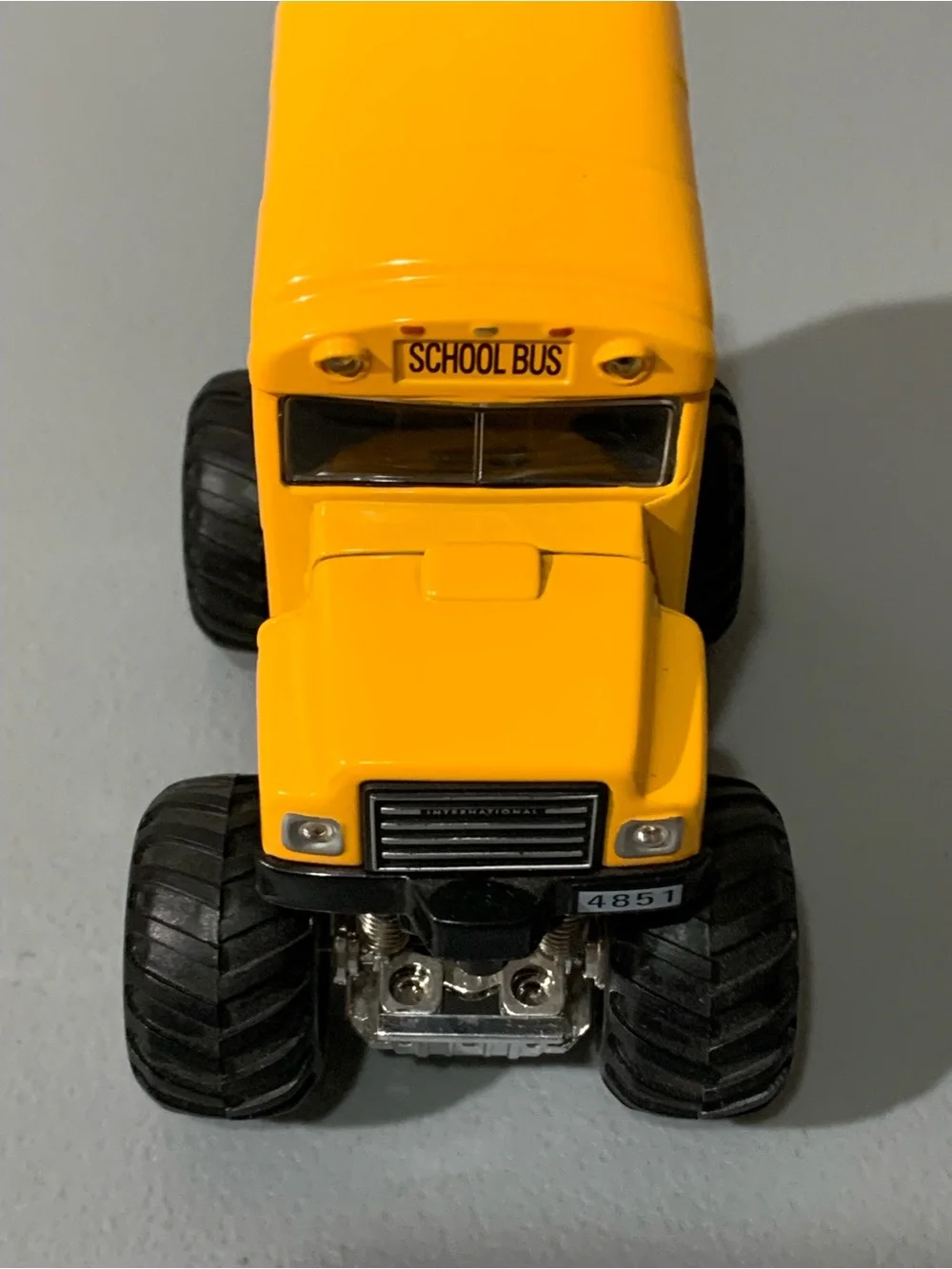 Yellow Monster School Bus Pull-Back Toy by